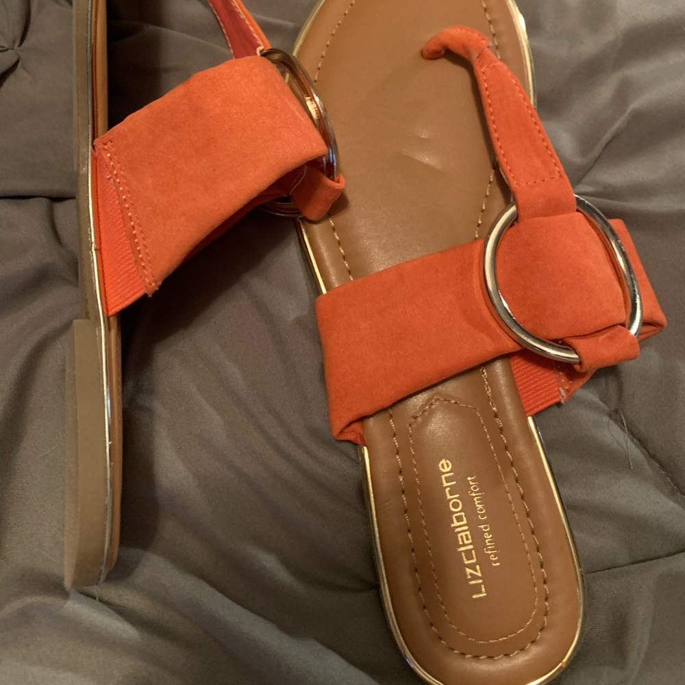 Liz Claiborne Light Orange Sandals NEVER WORN
